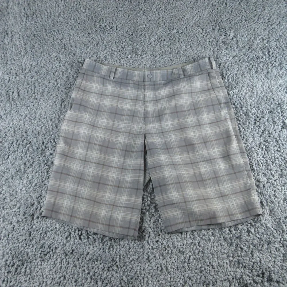 Nike Shorts Mens 38 Gray Plaid Dri-Fit Tour Performance Golf Chino 38x11.5